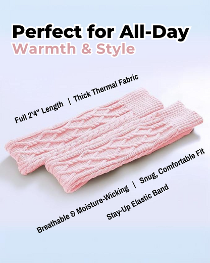 CozyWarm Knit Stockings - Pink
